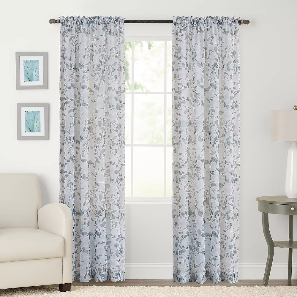 Sonoma Goods For Life® 2-pack Sheer Crushed Voile Gardener Floral Print Window Curtain Sonoma Goods For Life® 2-pack Sheer Crushed Voile Gardener Floral Print Window Curtain -Sonoma Furniture Store 3432403