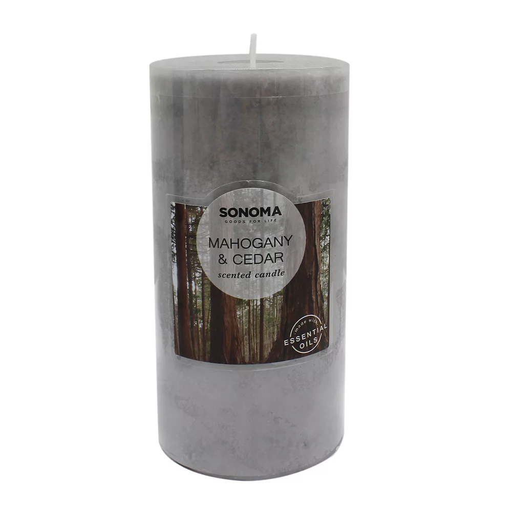 Sonoma Goods For Life® 3" x 6" Mahogany & Cedar Pillar Candle Sonoma Goods For Life® 3" X 6" Mahogany & Cedar Pillar Candle -Sonoma Furniture Store 3525052