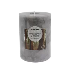 Sonoma Goods For Life® 3" X 4" Mahogany & Cedar Pillar Candle