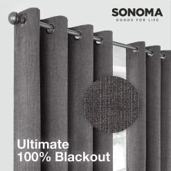Sonoma Goods For Life® Ultimate Performance Distressed Chenille 100% Blackout 2-pk Curtain -Sonoma Furniture Store 5002254 ALT2