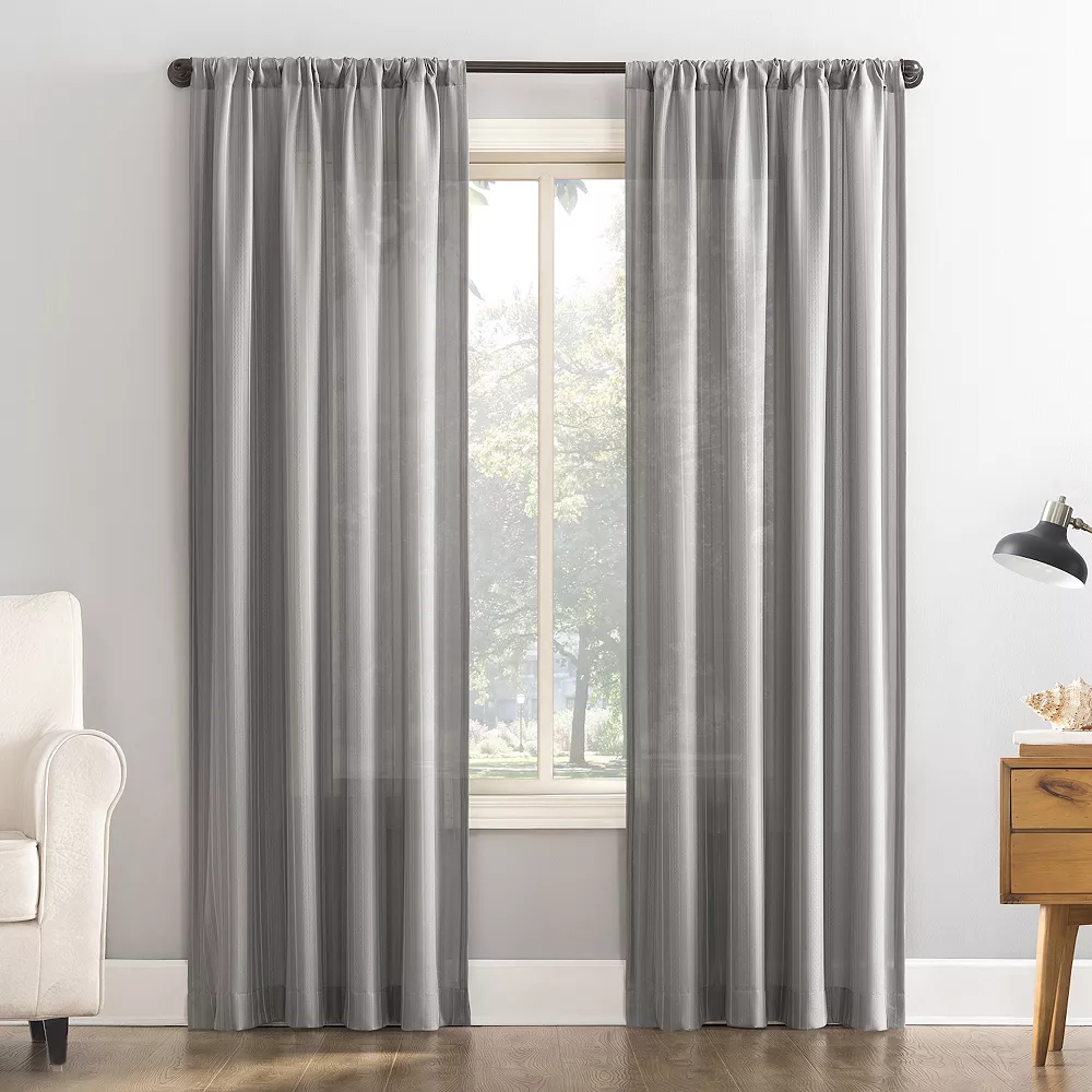 Sonoma Goods For Life® Recycled Polyester Vertical Stripe Sheer Window Curtain Sonoma Goods For Life® Recycled Polyester Vertical Stripe Sheer Window Curtain -Sonoma Furniture Store 5173988 Gray