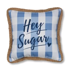 Sonoma Goods For LifeĀ® Gingham Hey Sugar Indoor Outdoor Throw Pillow