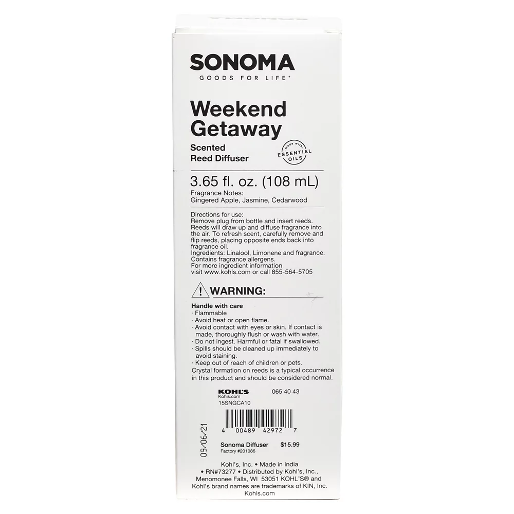 Sonoma Goods For Life® Weekend Getaway Reed Diffuser 11-piece Set Sonoma Goods For Life® Weekend Getaway Reed Diffuser 11-piece Set -Sonoma Furniture Store 5529588 ALT2