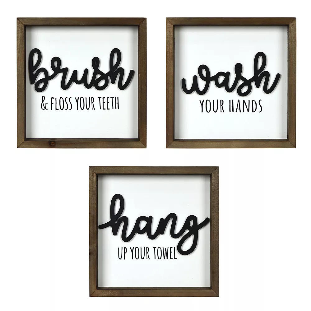 Sonoma Goods For Life® Brush Wash Hang Bathroom Wall Decor 3-piece Set Sonoma Goods For Life® Brush Wash Hang Bathroom Wall Decor 3-piece Set -Sonoma Furniture Store 5635993