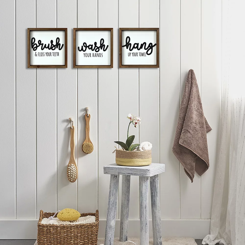 Sonoma Goods For Life® Brush Wash Hang Bathroom Wall Decor 3-piece Set Sonoma Goods For Life® Brush Wash Hang Bathroom Wall Decor 3-piece Set -Sonoma Furniture Store 5635993 ALT