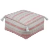 Sonoma Goods For Life® Coral Striped Geo Indoor / Outdoor Square Pouf
