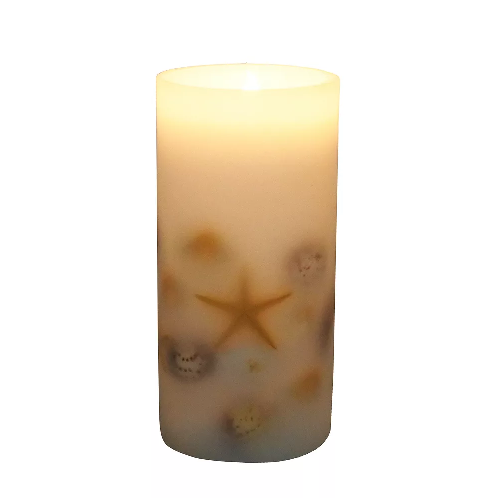 Sonoma Goods For Life® LED Seashell Embedded Pillar Candle Sonoma Goods For Life® LED Seashell Embedded Pillar Candle -Sonoma Furniture Store 5901121
