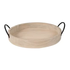 Sonoma Goods For Life® Wood & Black Metal Decorative Tray