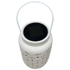 Sonoma Goods For Life® Large Ceramic Solar LED White Lantern -Sonoma Furniture Store 5905816 ALT2
